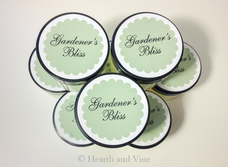 Stack of Gardener's Bliss hand salve