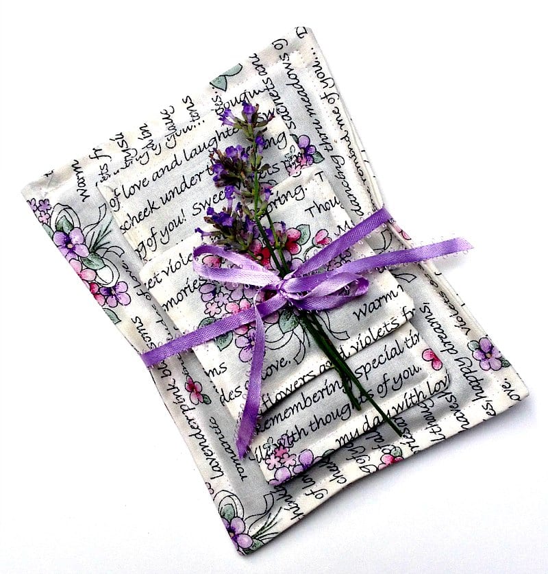 Lavender fabric sachets are great for scenting your bed linens.