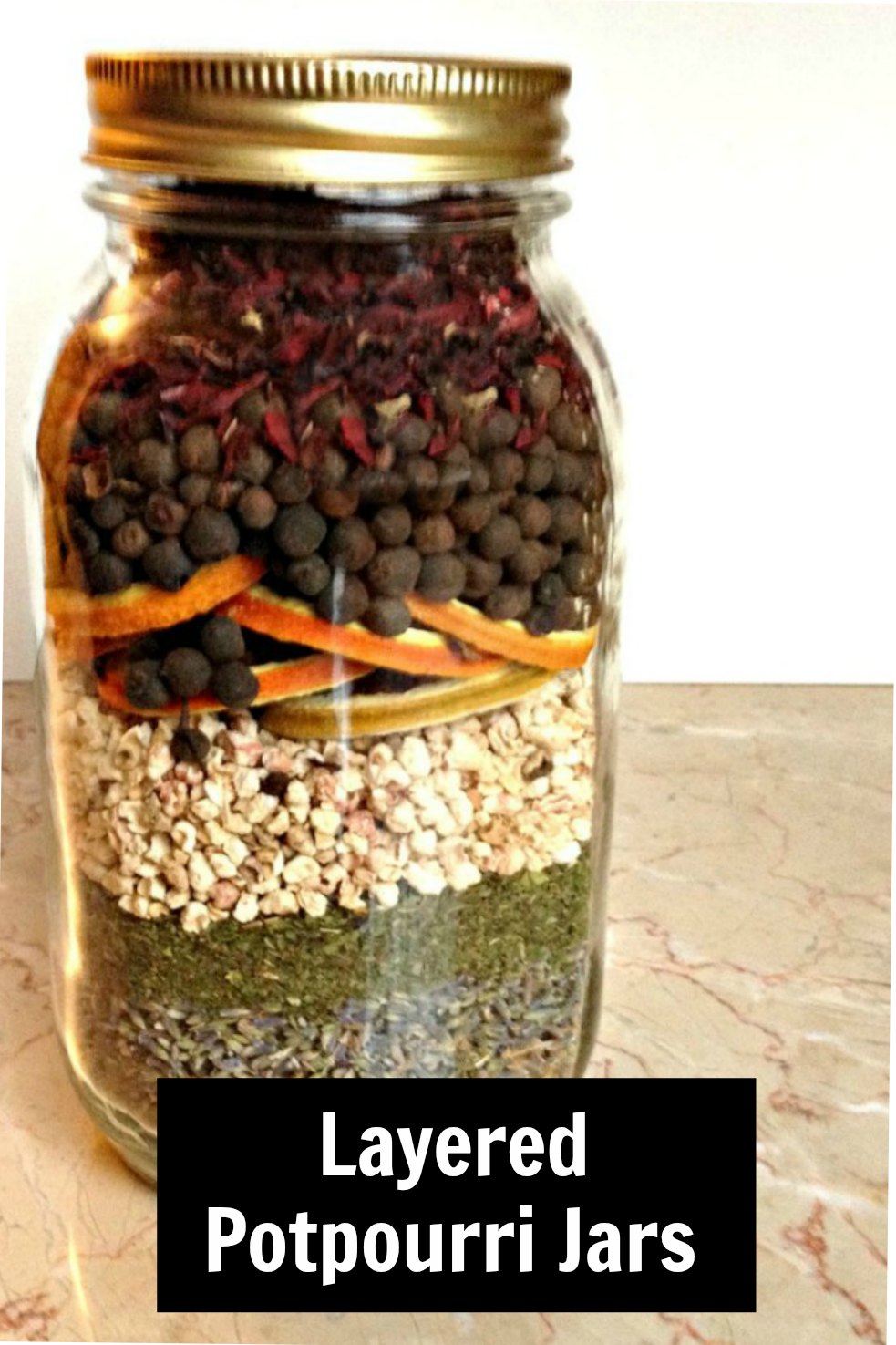 Layered potpourri jar