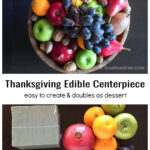 Edible fruit bowl over supplies including wooden pics fruit, nuts and floral foam.