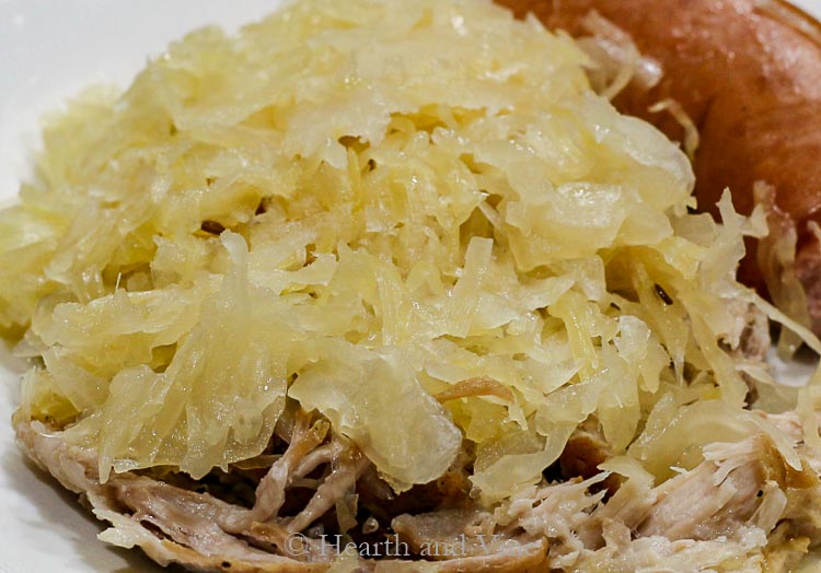 Sauerkraut over pork for New Year's