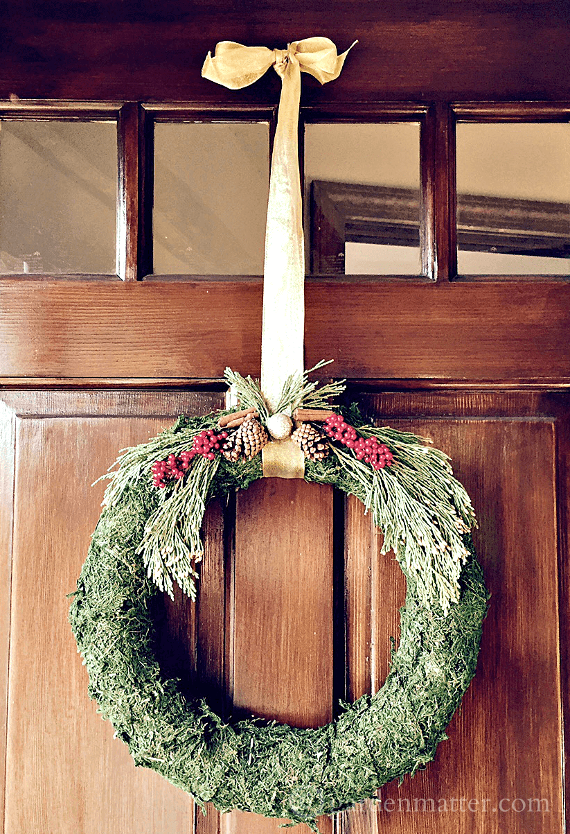 Learn how to make these easy festive moss covered wreathsin a short time. Suggestions to modify the wreath will inspire you to create a one-of-a-kind look.