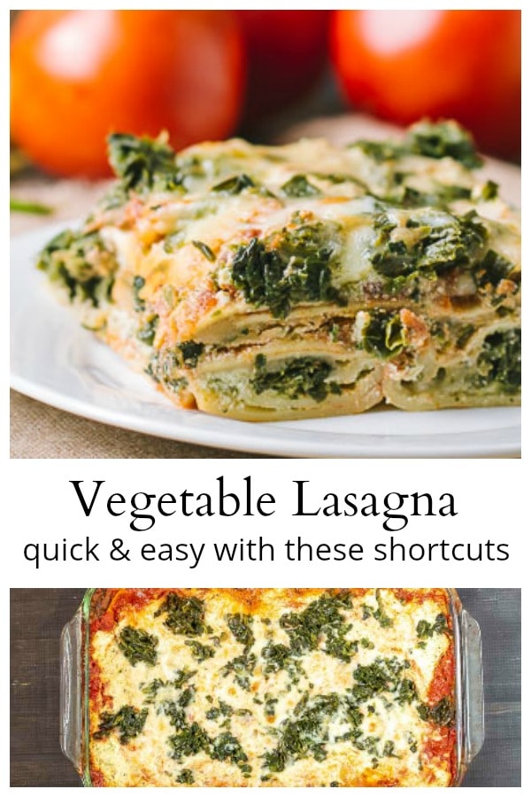 vegetable lasagna collage