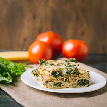 Vegetarian lasagna slice