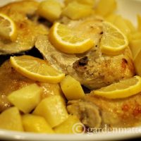 Lemon and Garlic Roasted Chicken with Potatoes