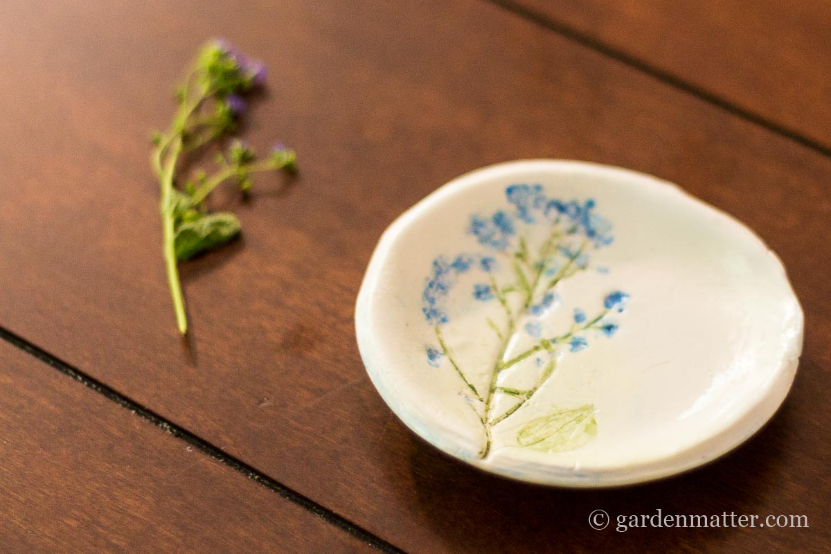 Forget Me Not ~ Pressed Flower Jewelry Dish ~ gardenmatter.com