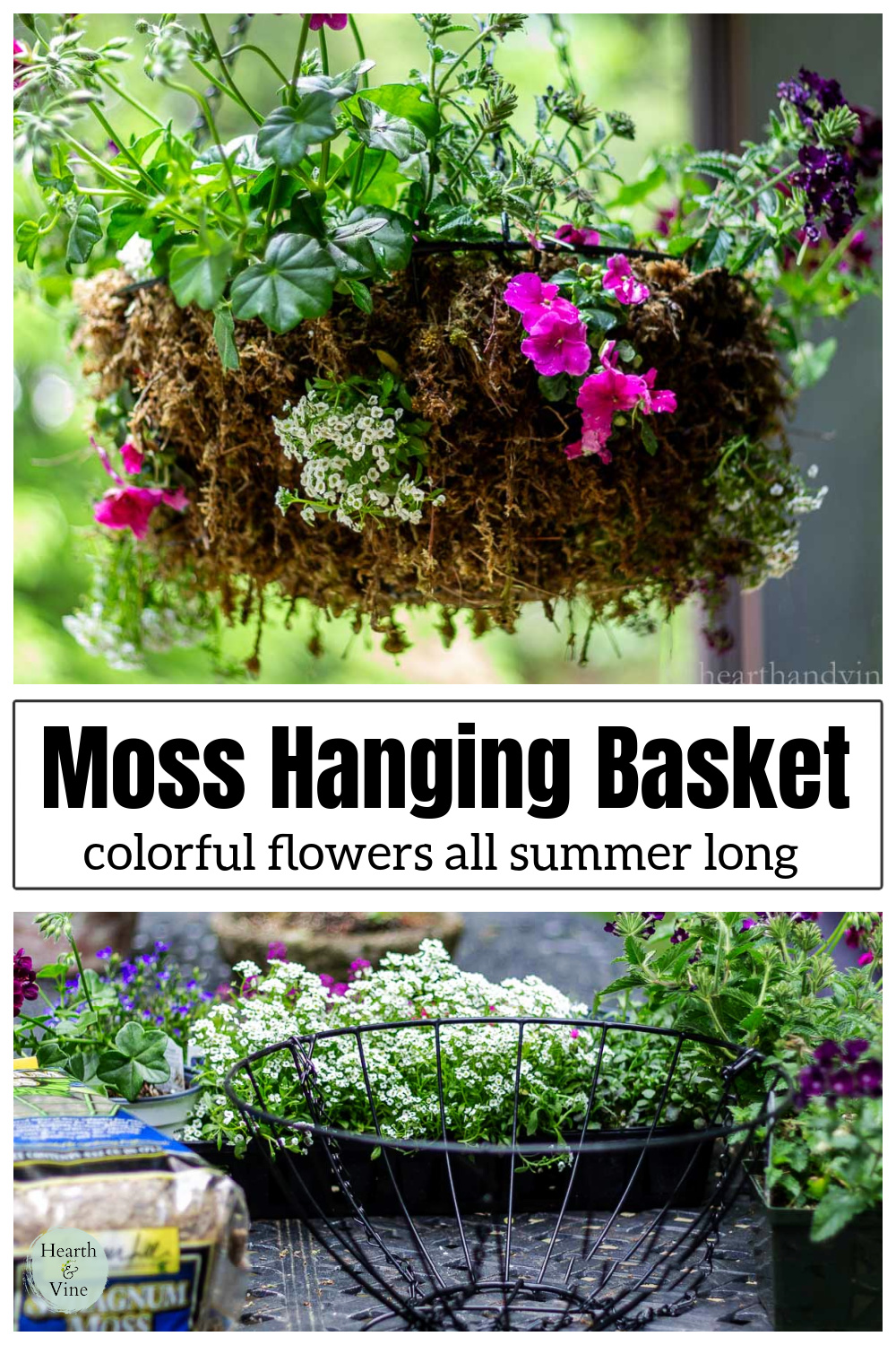 How to Make a Moss Hanging Basket Hearth and Vine