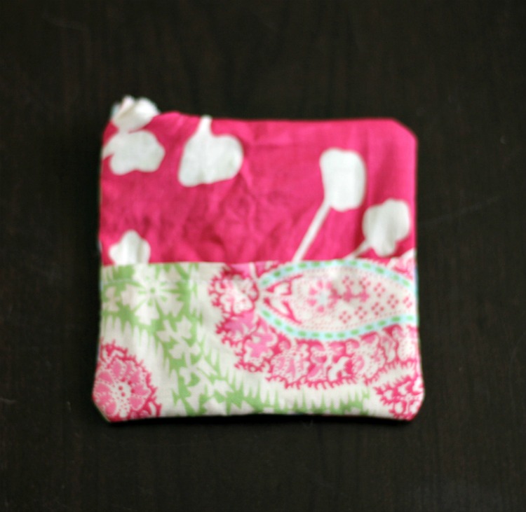 Fabric card holder turned right side out