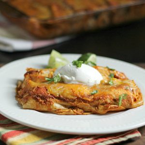 plate of chicken enchiladas