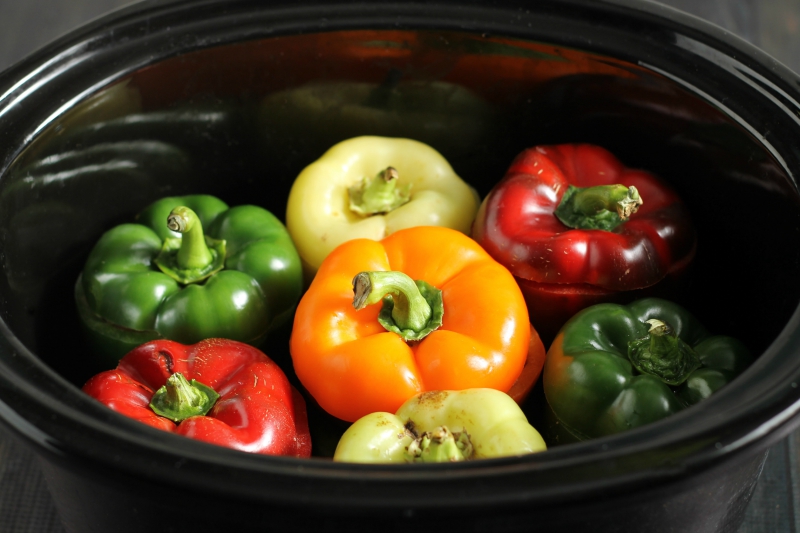 Bell peppers in slow cooker