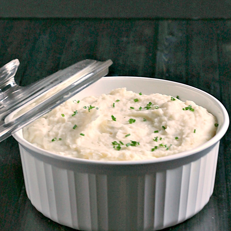 Mashed Potatoes in a casserole dish