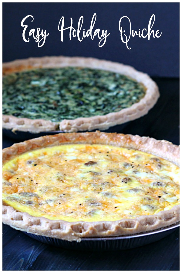 Two quiches. Spinach and sausage