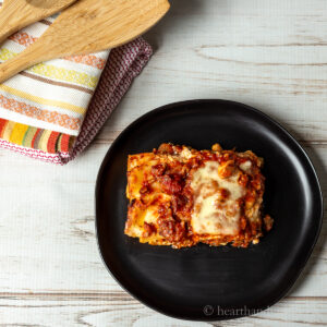 Serving of Italian lasagna