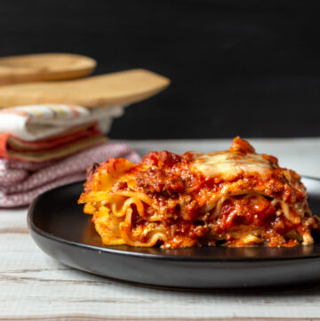 Serving of homemade lasagna