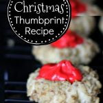 Thumbprint cookies with red frosting.