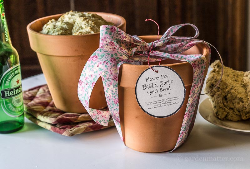 Baked Bread in Pot & Gift Pot ~ Flower Pot Herbal Beer Bread ~ gardenmatter.com