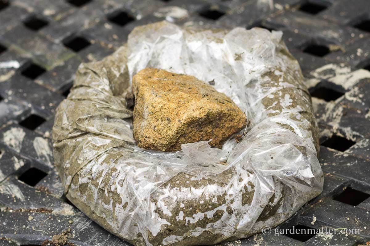 Hypertufa Wrapped in Plastic ~ Freeform Hypertufa Planters ~ gardenmatter.com