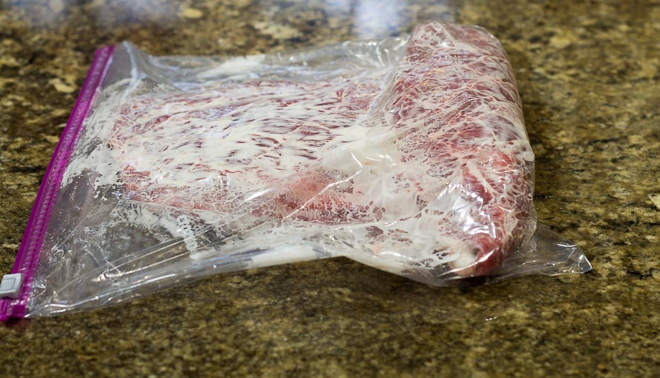 In Plastic Bag ~ Marinated Flank Steak 