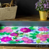 Tray with floral tissue art