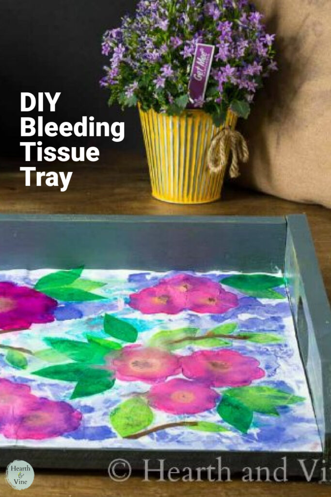 Floral bleeding tissue paper tray.