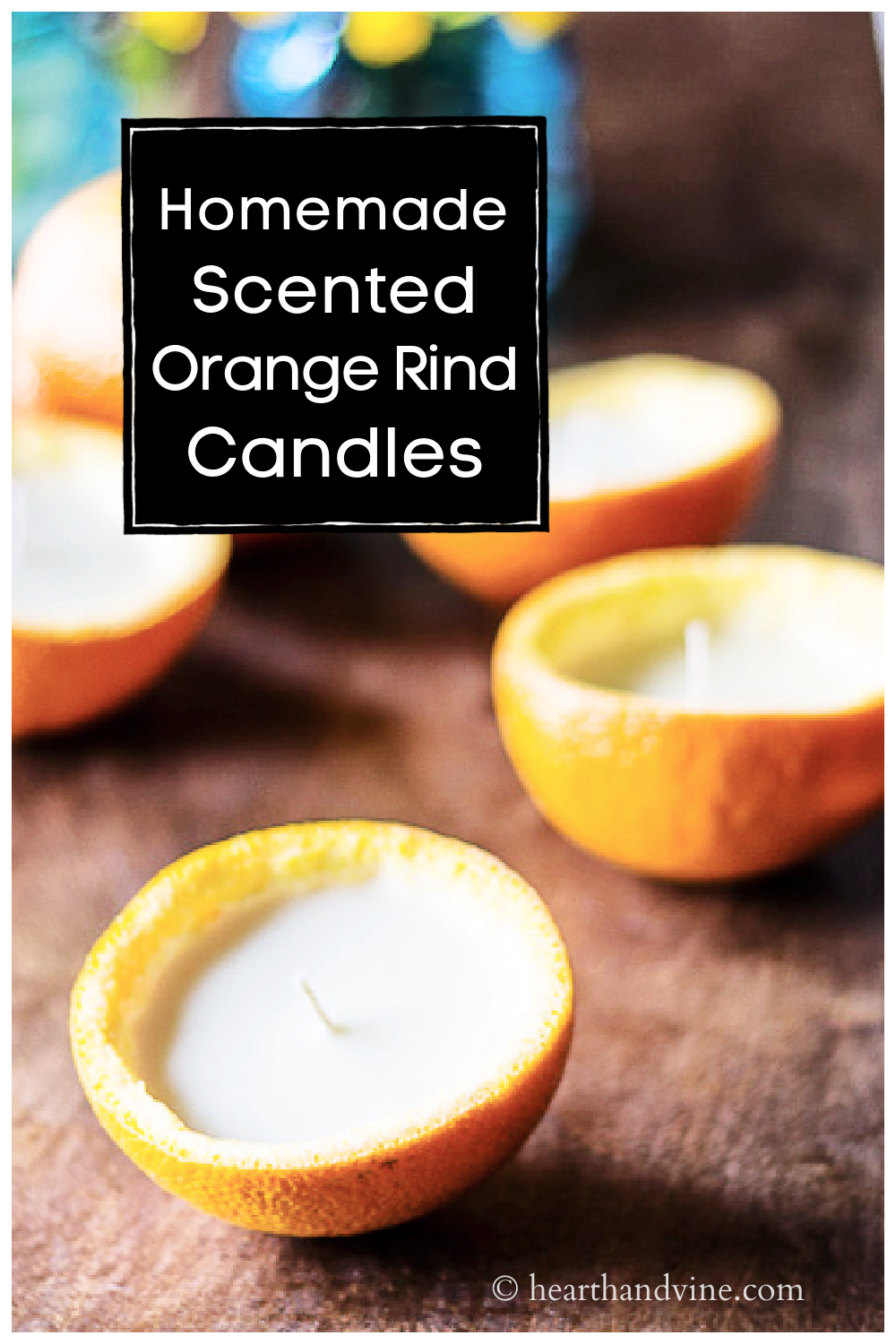 Homemade Orange Peel Candles with Essential Oils