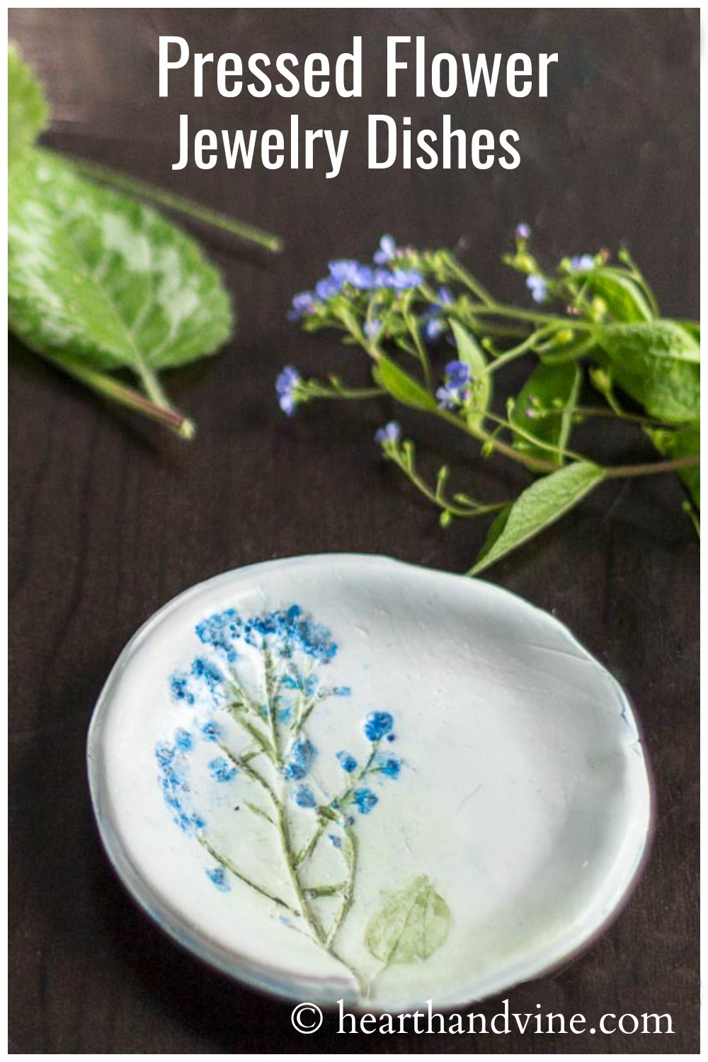 Flowers and pressed flower jewelry dish