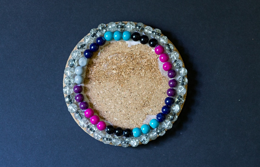 2nd layer of beads ~ Bejeweled Coaster ~ gardenmatter.com