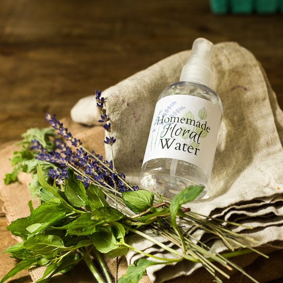 Herbal Water in Spray Bottle on linen ~ Herbal Hydrosols ~ gardenmatter.com
