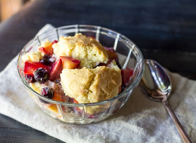 Peach & Blueberry Cobbler ~ gardenmatter.com