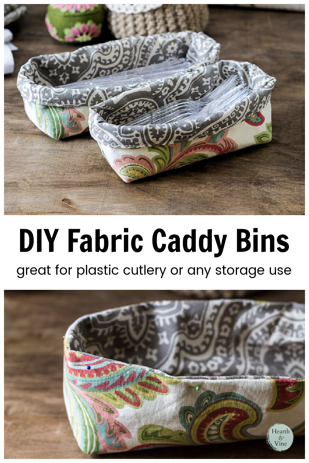 How to Make a Fabric Bin or Caddy Organizer Beginner Sewing Project