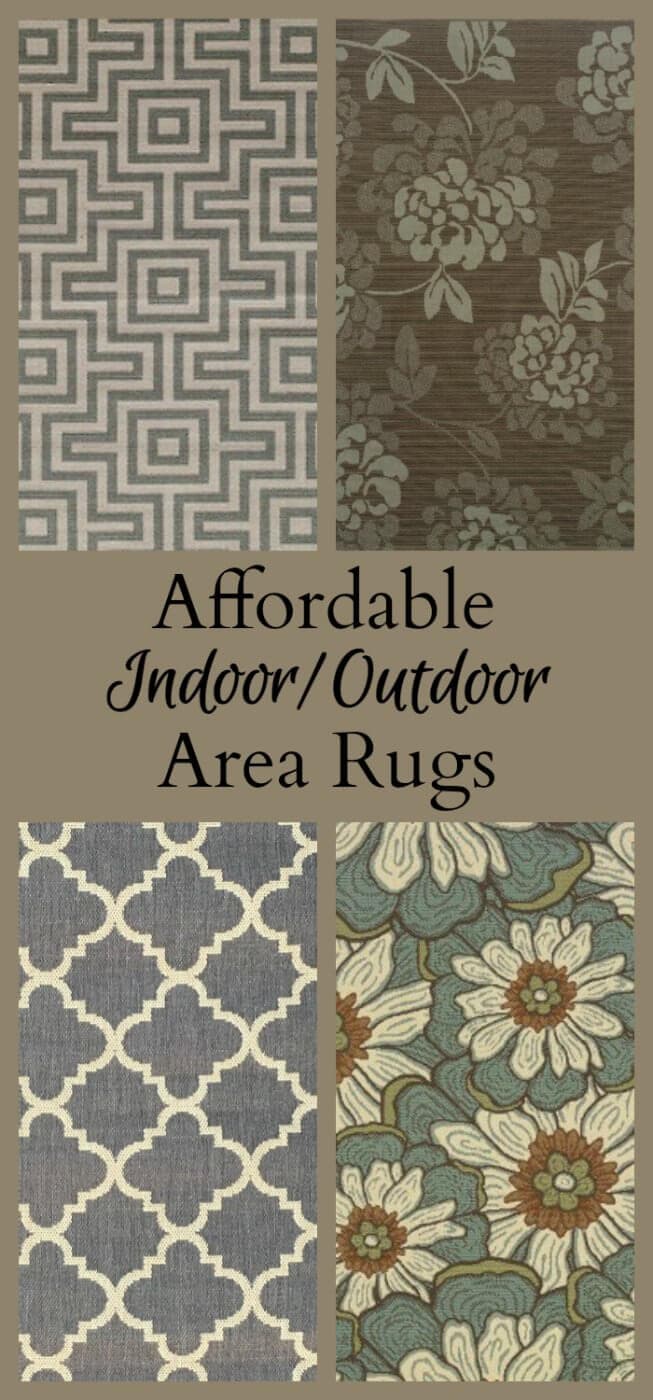 Remodeling a screened in porch floor and finding affordable area rugs choices online to fit the space and decor of the room.