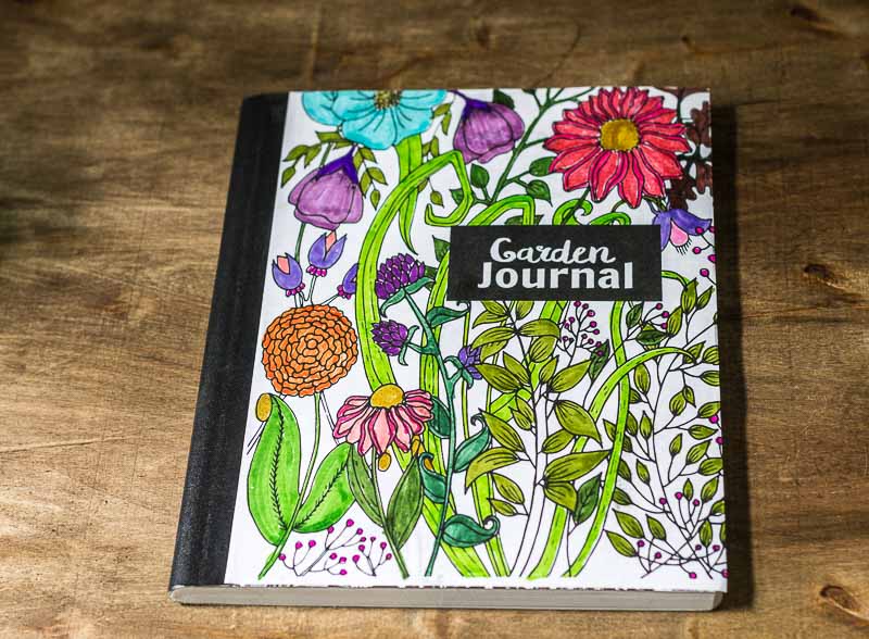 DIY garden journal  coloring composition cover.