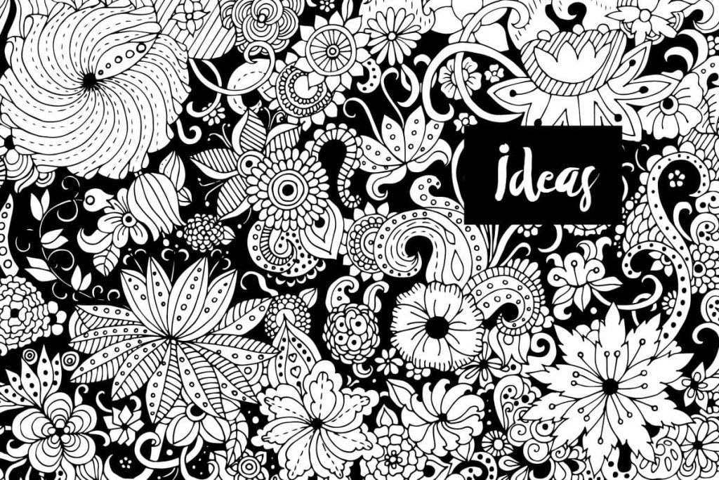 Ideas journal coloring page in landsape.