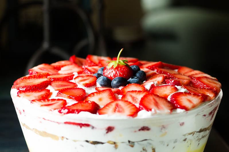 Strawberry-Topped-Trifle-Dish