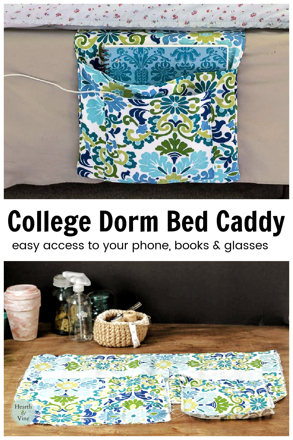 DIY Bed Pocket Caddy The Perfect Dorm Room Essential