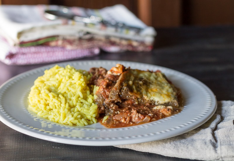 Eggplant Moussaka with Rice