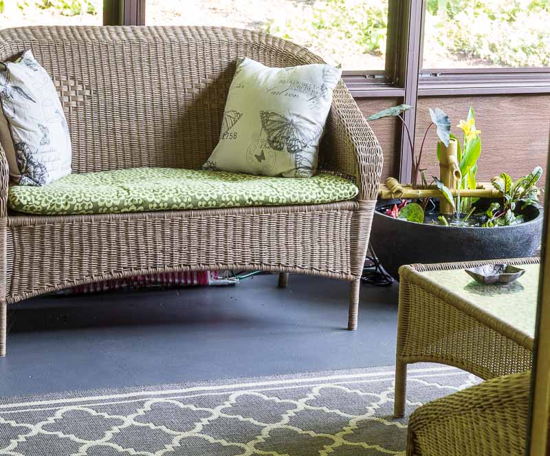 Porch Reveal - Loveseat and Pond