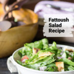 Small serving bowl of Fattoush salad