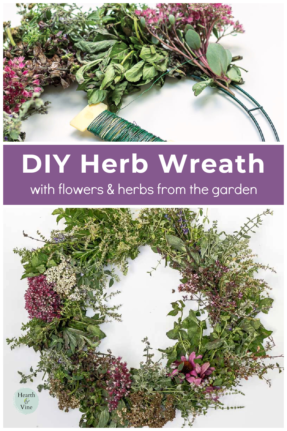 DIY Herb Wreath Tutorial Hearth and Vine