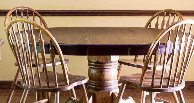 Refinished oak best sale table and chairs