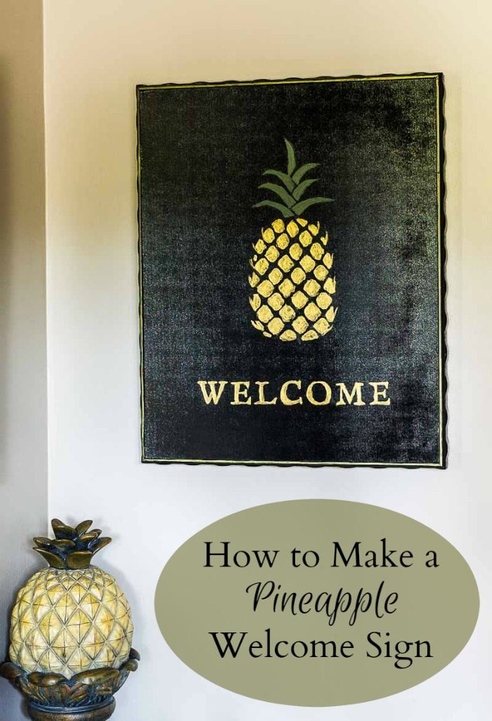 DIY Pineapple Sign from a Thrift Store Frame