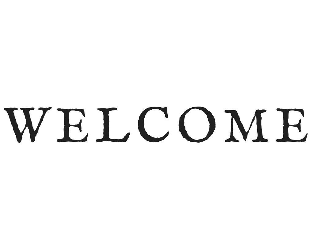 The word welcome for sign.