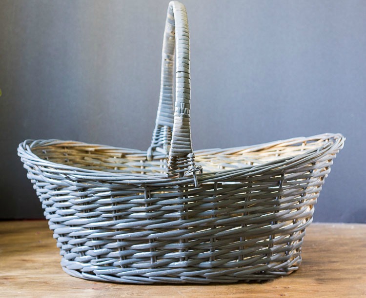 Gray spray painted basket