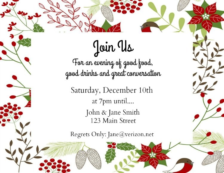 Enjoy these free printables to make your own holiday invitations with templates that you can download and customize with your own message.