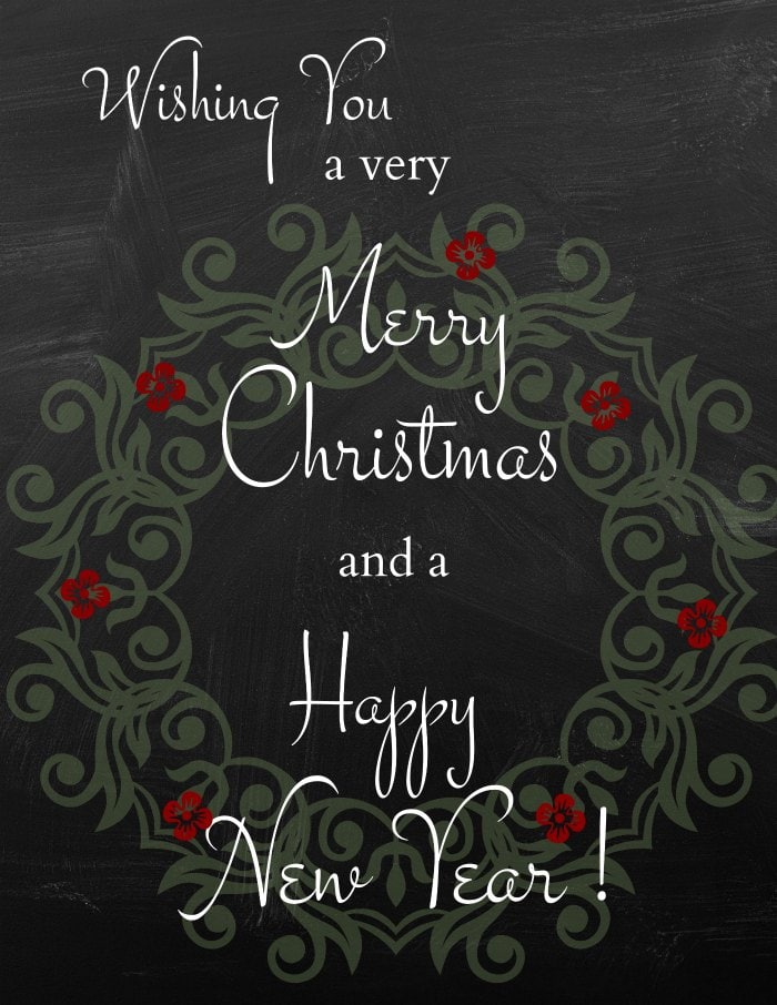 Merry Christmas and Happy New Year sign