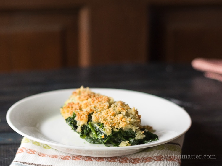 Spinach Casserole with Cheesy Panko Bread Crumbs Hearth & Vine