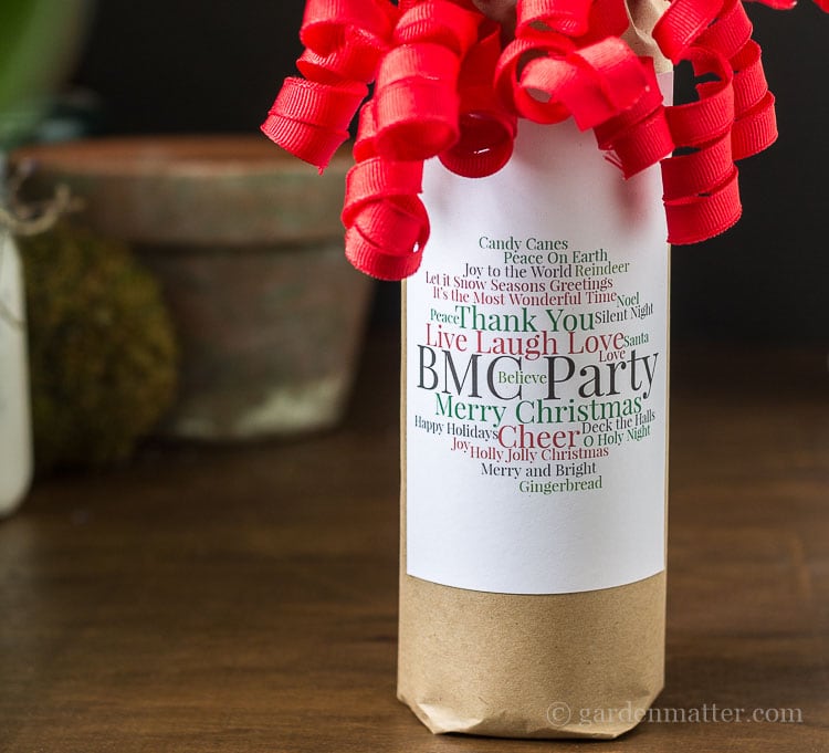 Wine Bottle Word Cloud Tag