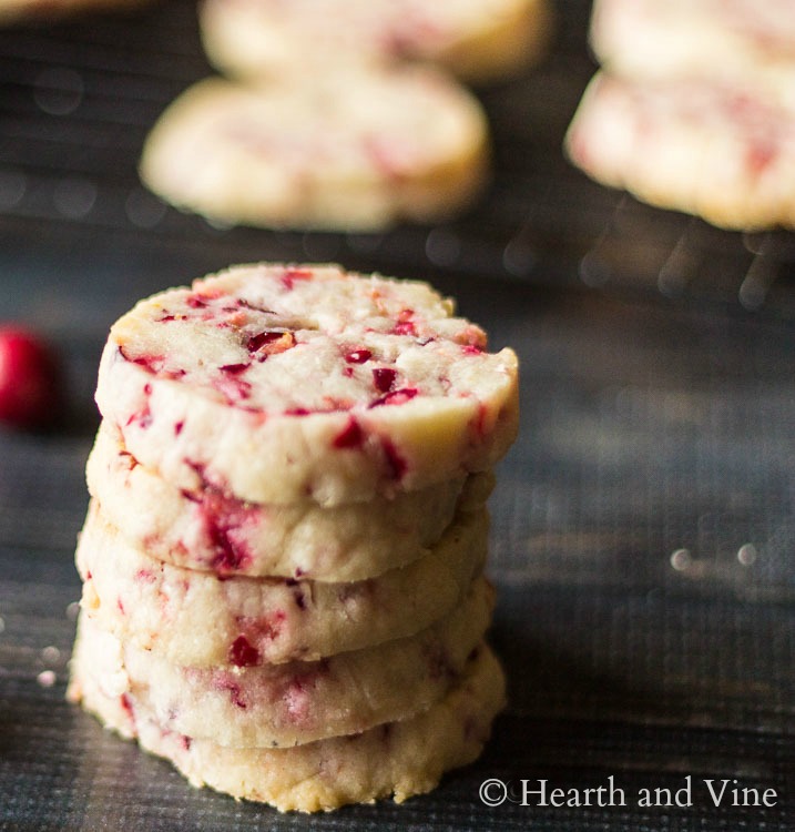 Stacked cranberry cookies