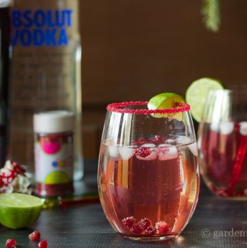 A fun recipe for a Moscow Pom Cocktail.