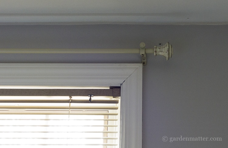 Neutral curtain rod for bedroom makeover.